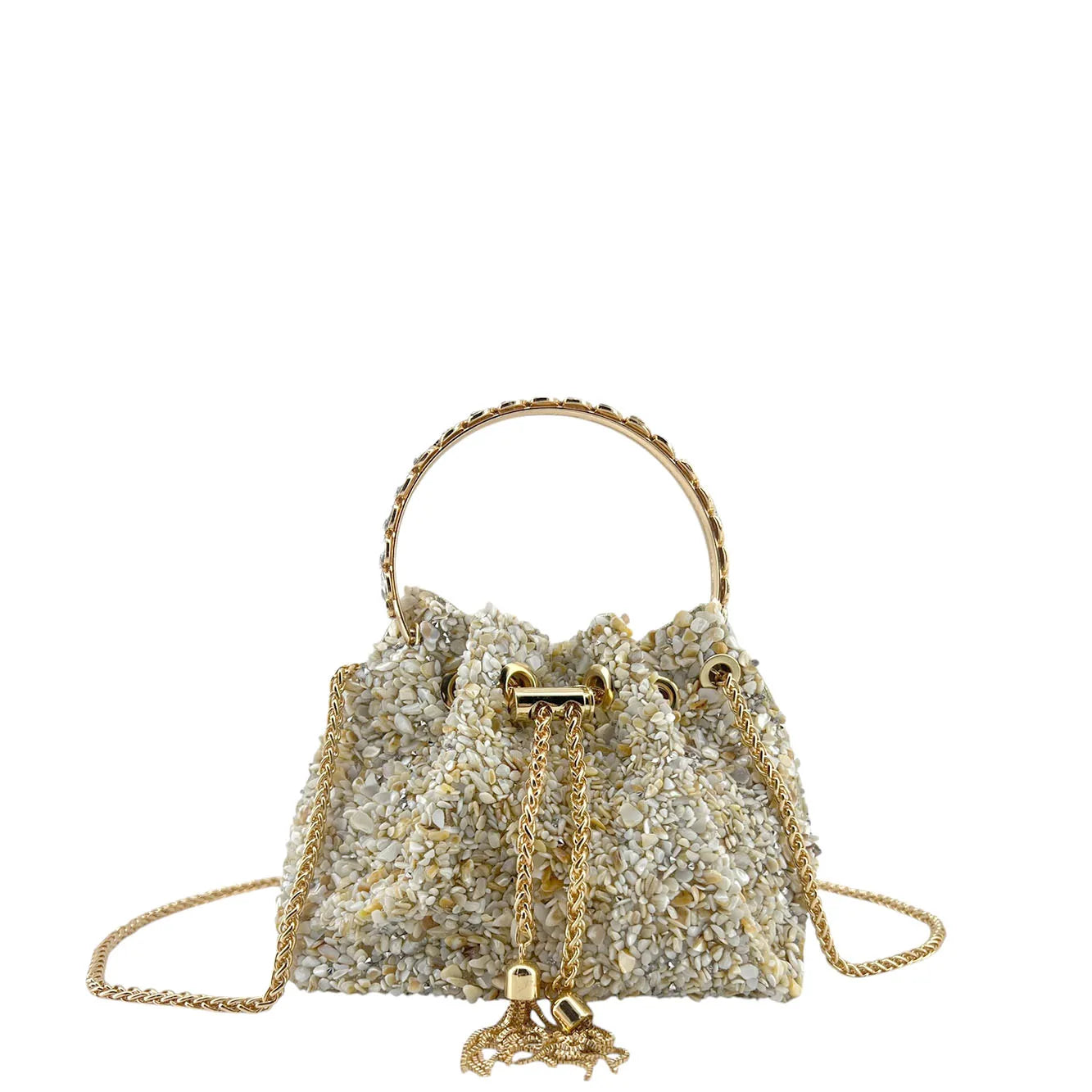Bolso de Mano y Hombro con Piedras - Estilo Fiesta y Boda