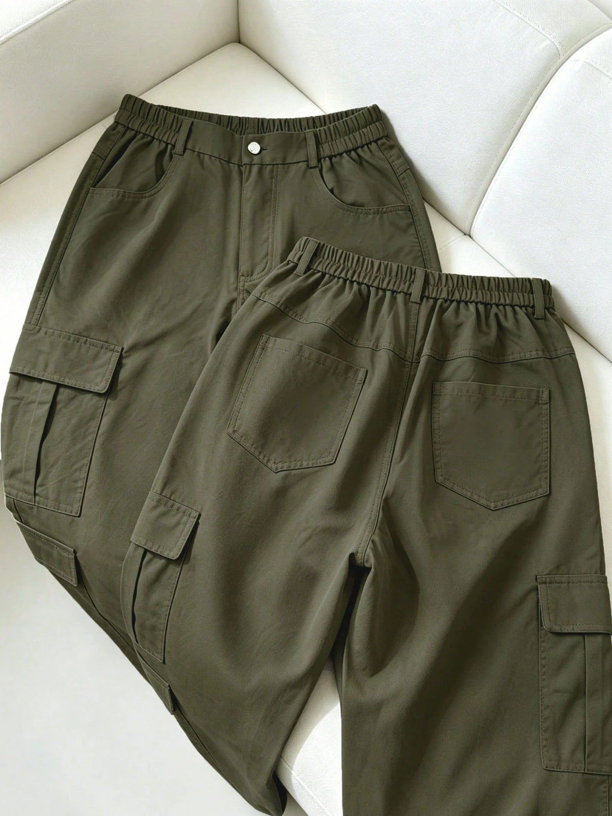 Pantalón cargo holgado de mujer con bolsillos, estilo Y2K