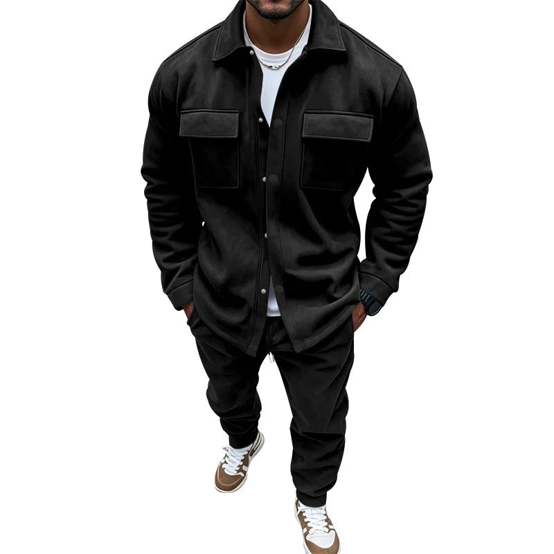 Conjunto de hombre con chaqueta y pantalón de cintura elástica
