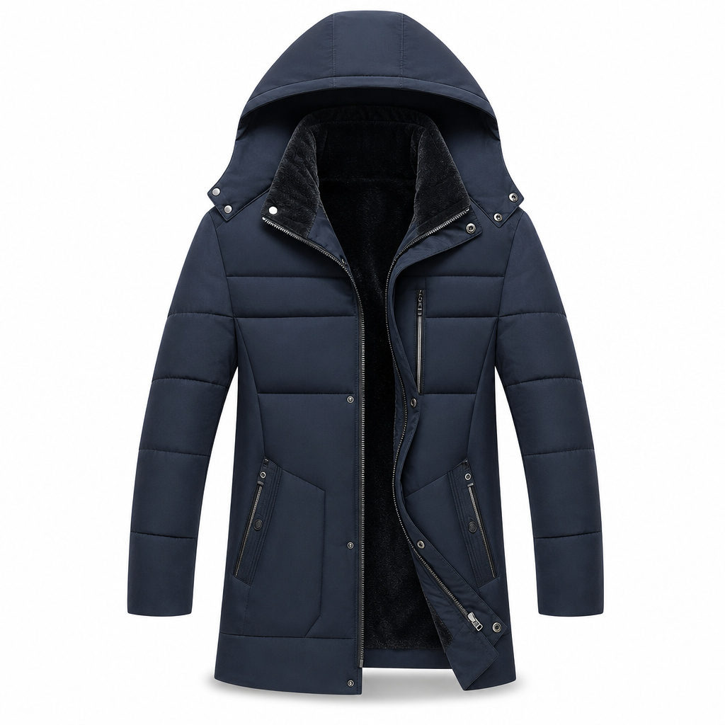 Chaqueta acolchada de invierno de largo medio para hombre, elegante y casual