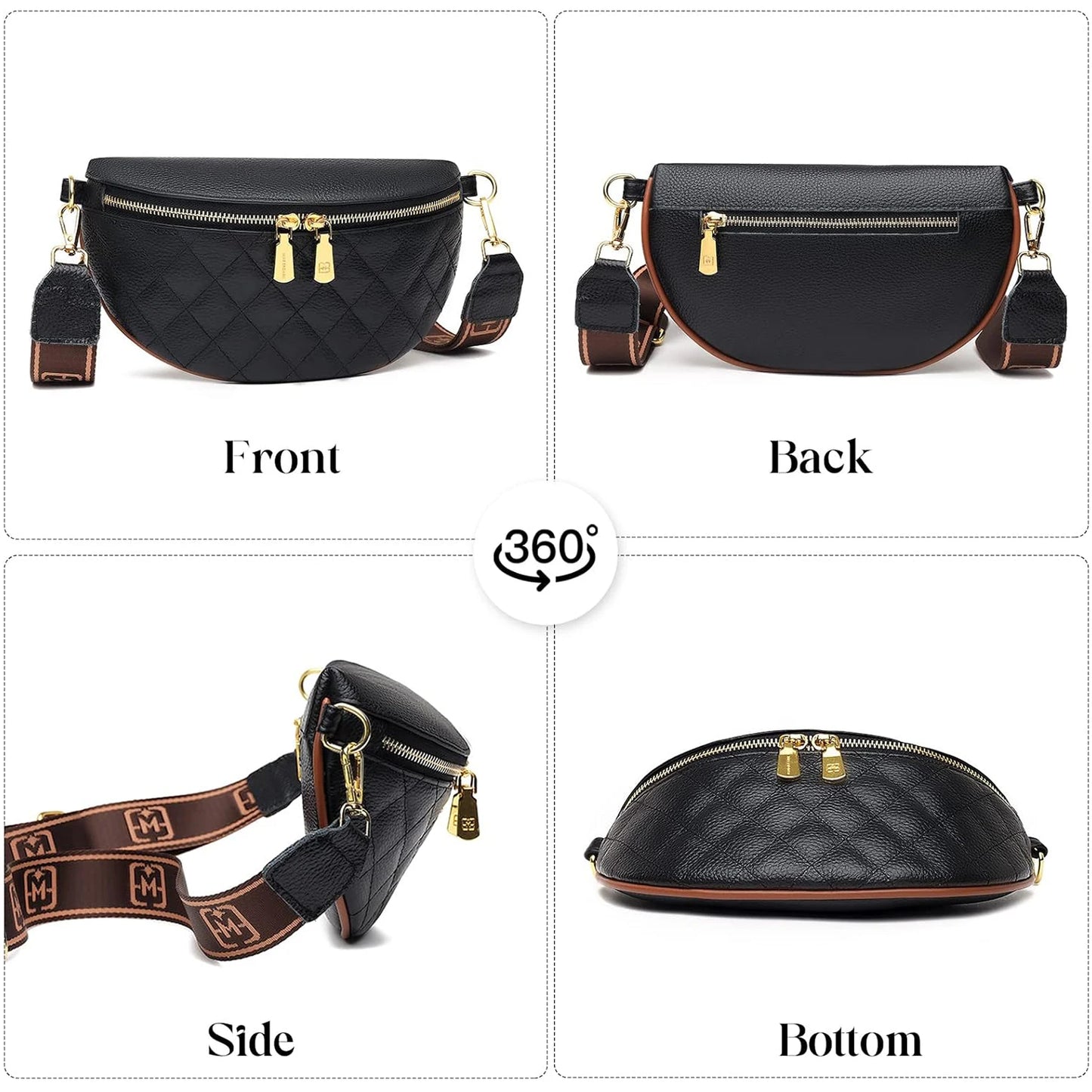 Riñonera / Bolso Cruzado de Mujer con Correa Ancha - Estilo Festival