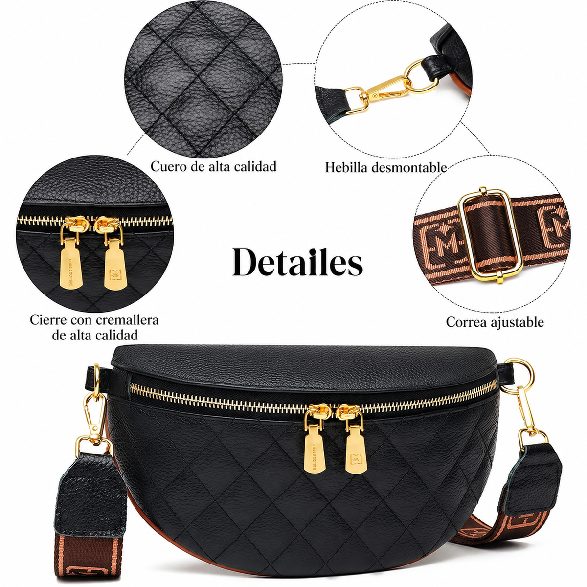 Riñonera / Bolso Cruzado de Mujer con Correa Ancha - Estilo Festival