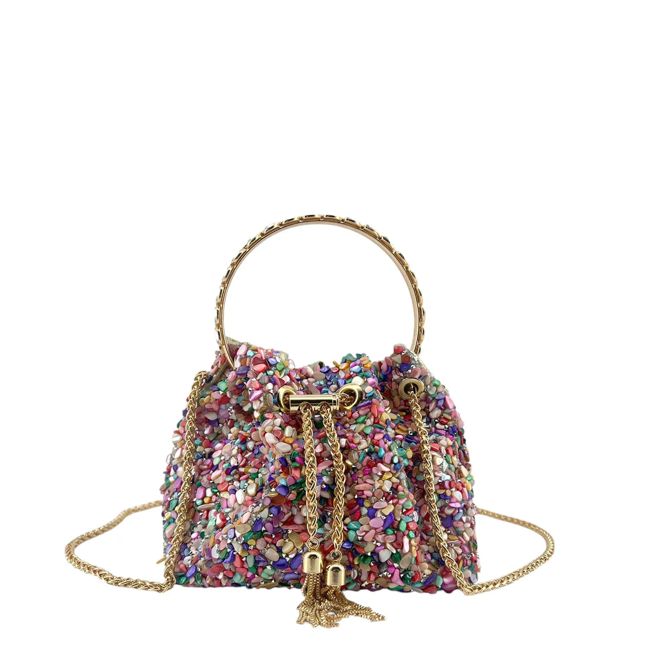 Bolso de Mano y Hombro con Piedras - Estilo Fiesta y Boda