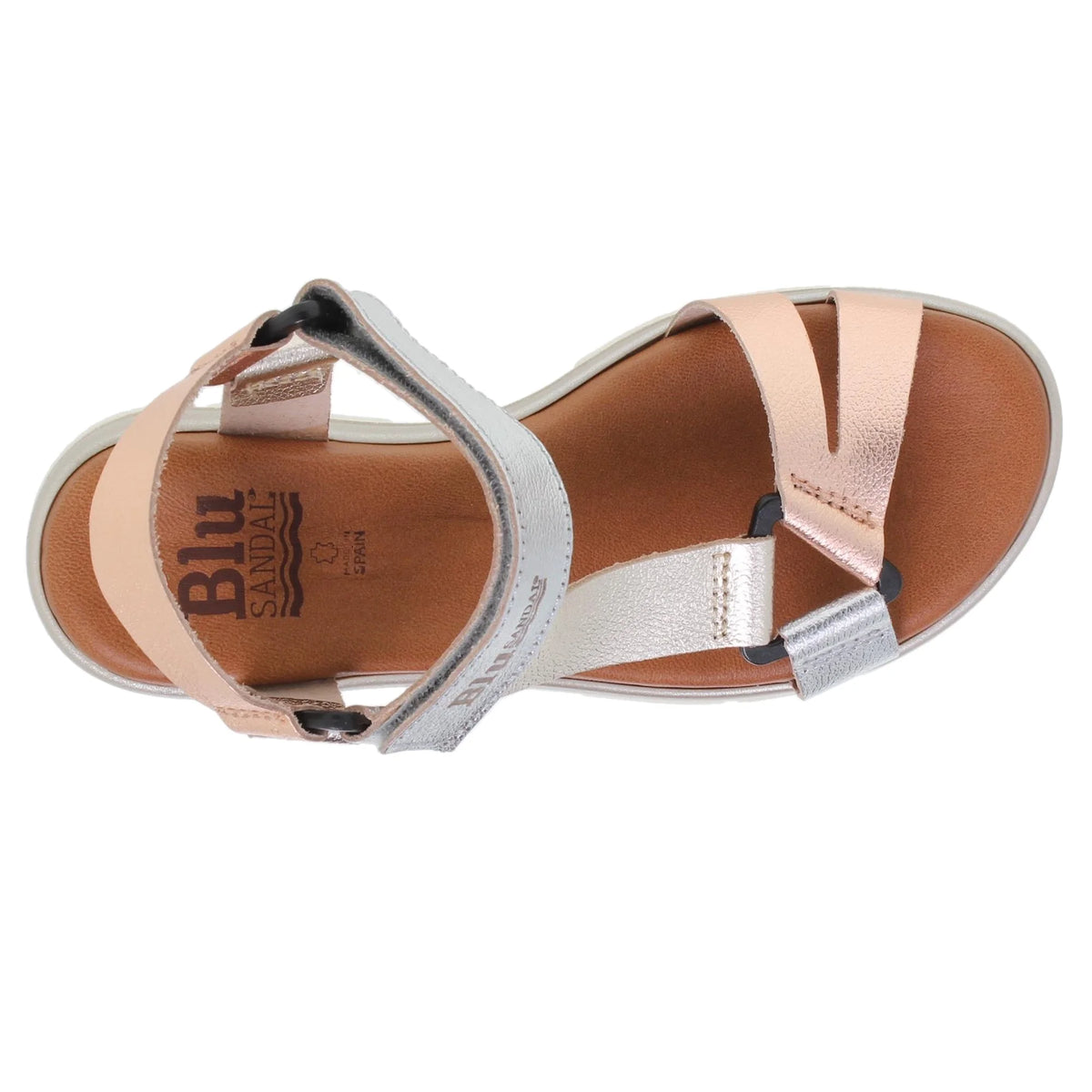 Sandalias Deportivas de Piel Metalizada para Mujer