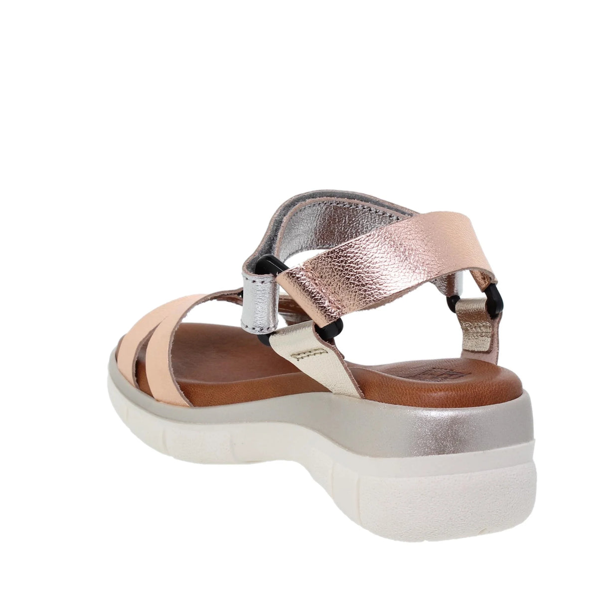 Sandalias Deportivas de Piel Metalizada para Mujer
