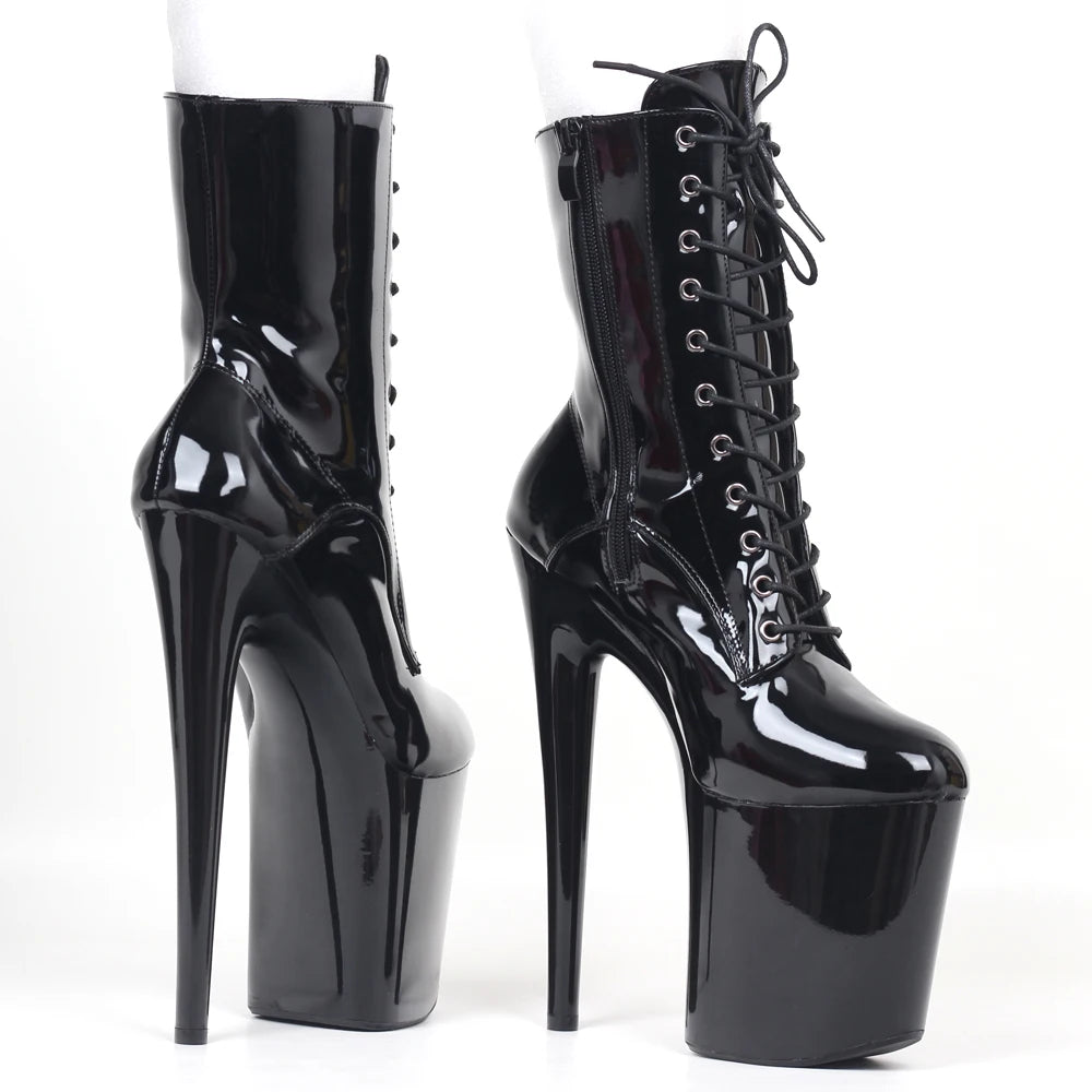 Botas Plataforma 20CM JIALUOWEI - Cordones, Estilo Pole Dance