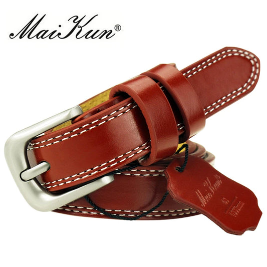 Cinturón liso de mujer con hebilla clásica, 2,2 cm