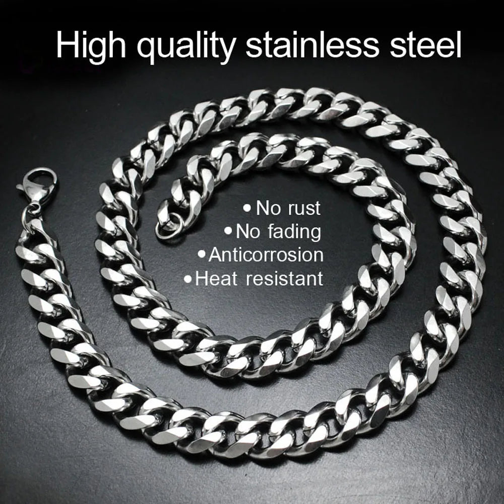 Cadena Cubana para Hombre 3.6/5/6/7/8/9mm - Collar Punk de Acero Inoxidable