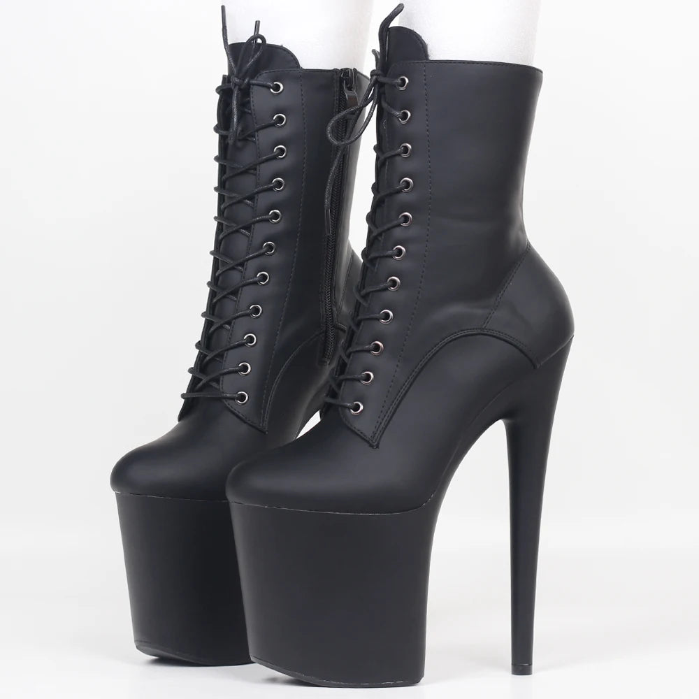 Botas Plataforma 20CM JIALUOWEI - Cordones, Estilo Pole Dance