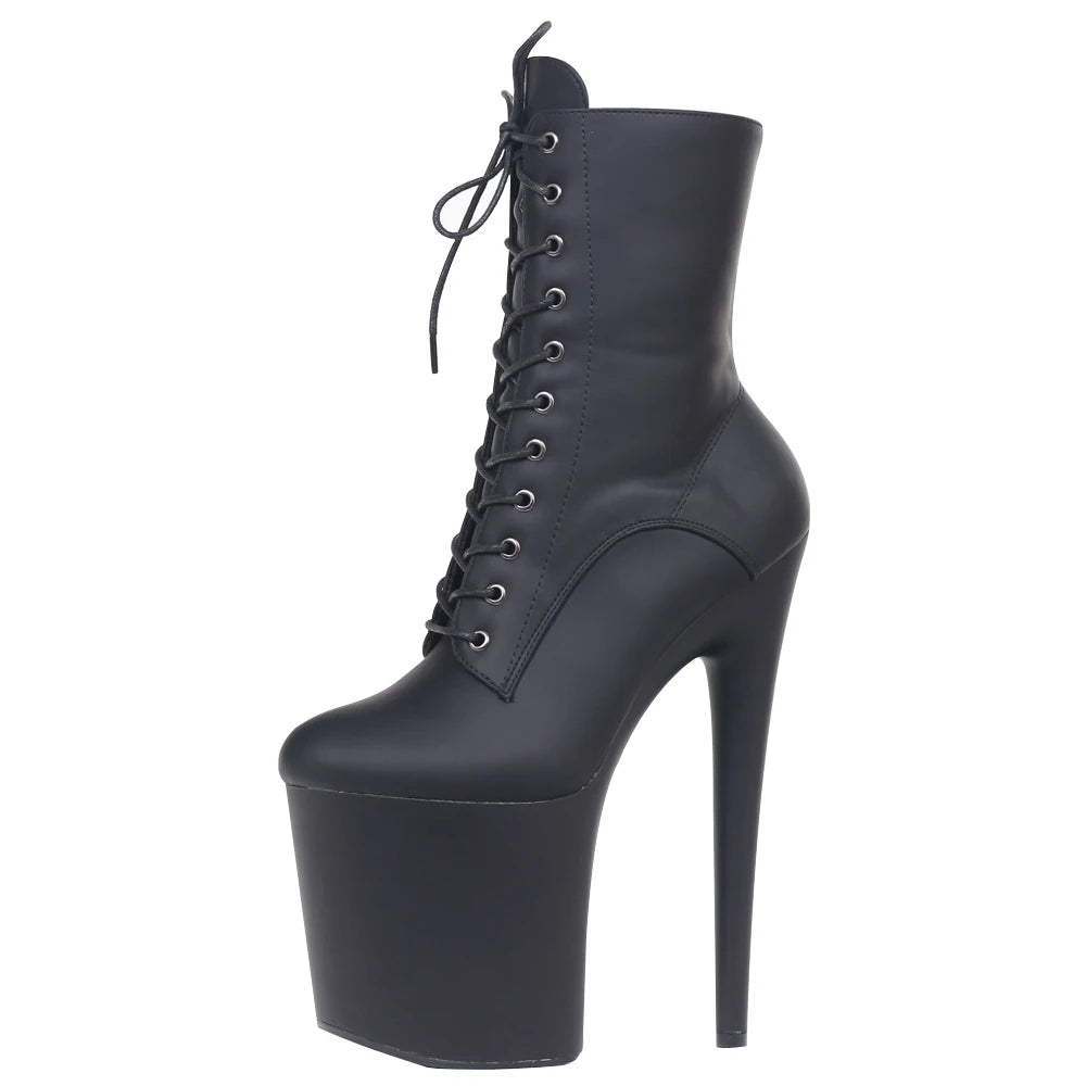 Botas Plataforma 20CM JIALUOWEI - Cordones, Estilo Pole Dance