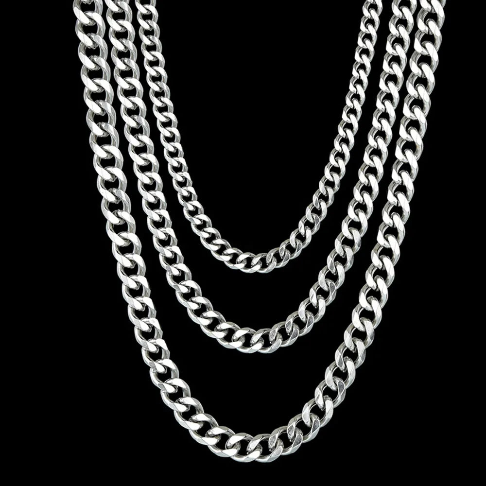 Cadena Cubana para Hombre 3.6/5/6/7/8/9mm - Collar Punk de Acero Inoxidable