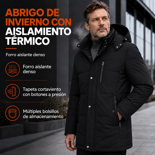 Chaqueta acolchada de invierno de largo medio para hombre, elegante y casual