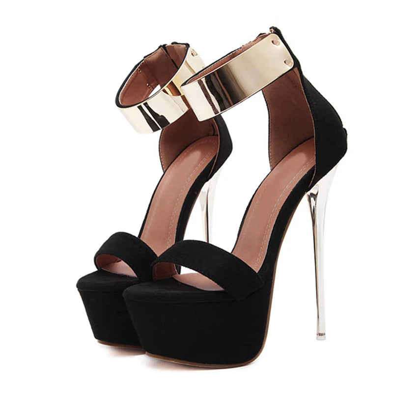 Sandalias Liyke Plataforma 16CM - Correa Metálica en Tobillo