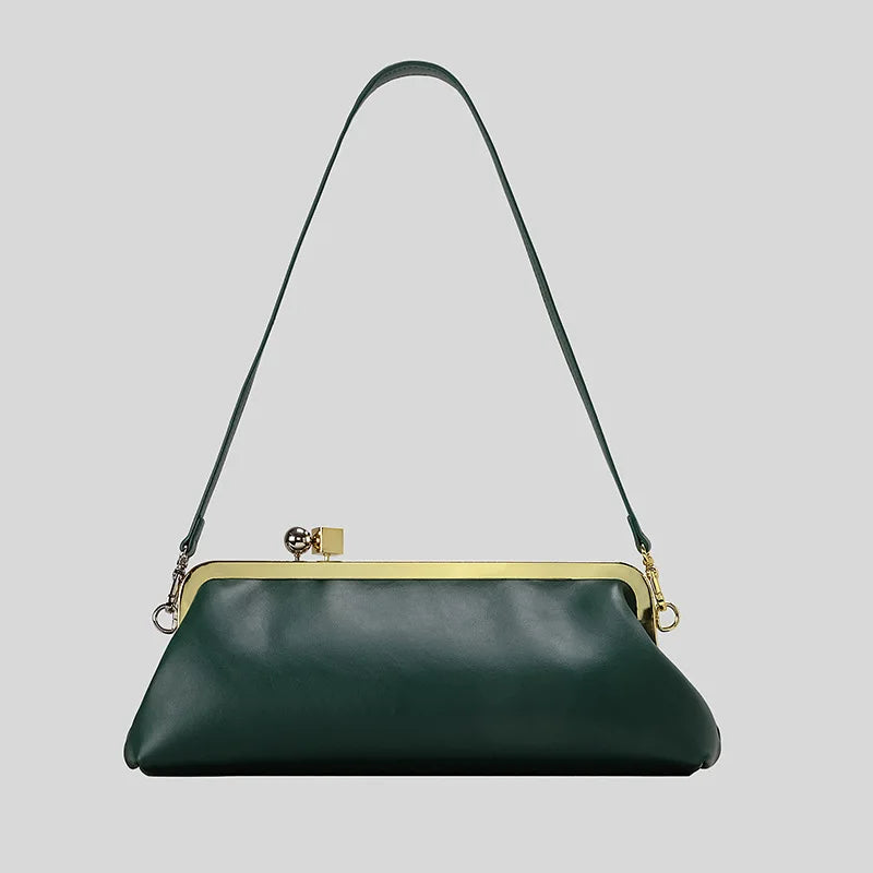 Bolso de Mano Alargado con Cierre de Broche - Estilo Diseñador