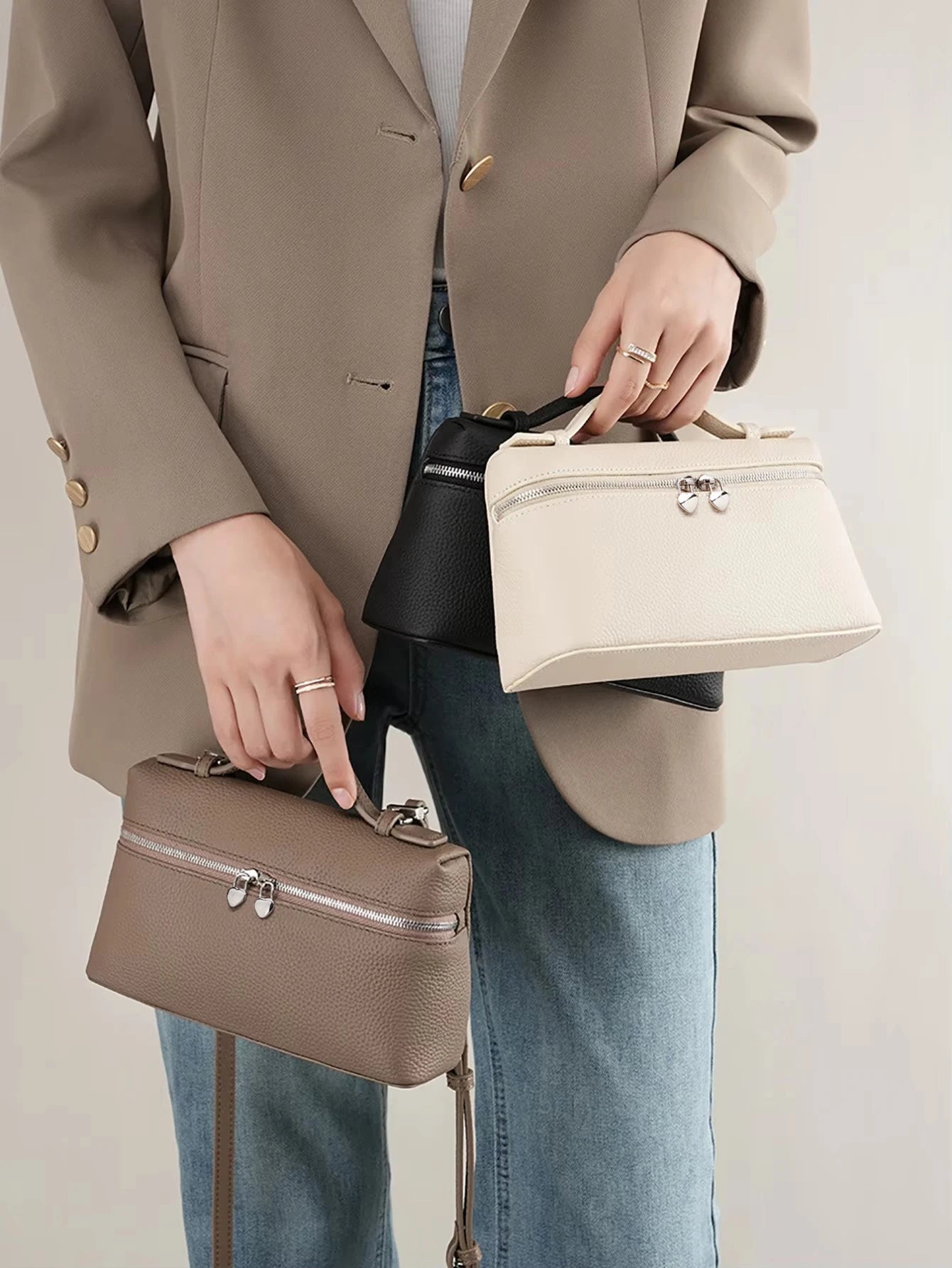 Bolso Cruzado de Gran Capacidad para Mujer - PU Rígido