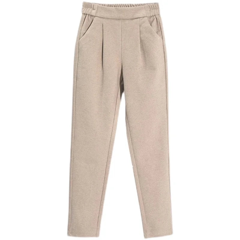 Pantalón bombacho de mujer de cintura alta para otoño