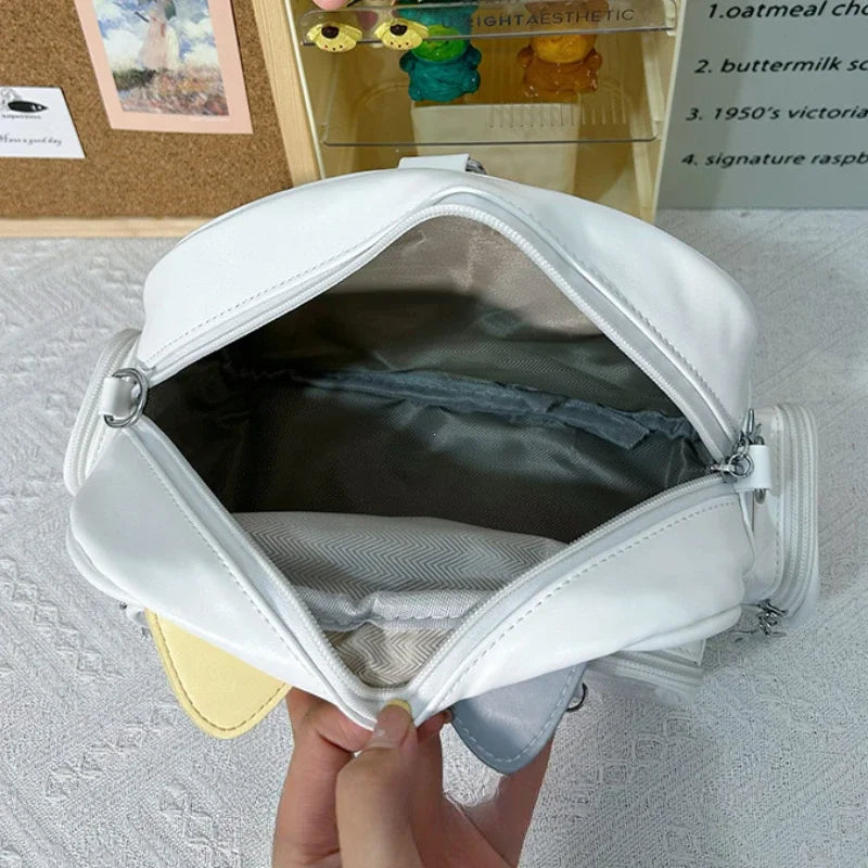 Mochila Kawaii Estilo Y2K - Bolsa Ita con Bolsillo Transparente