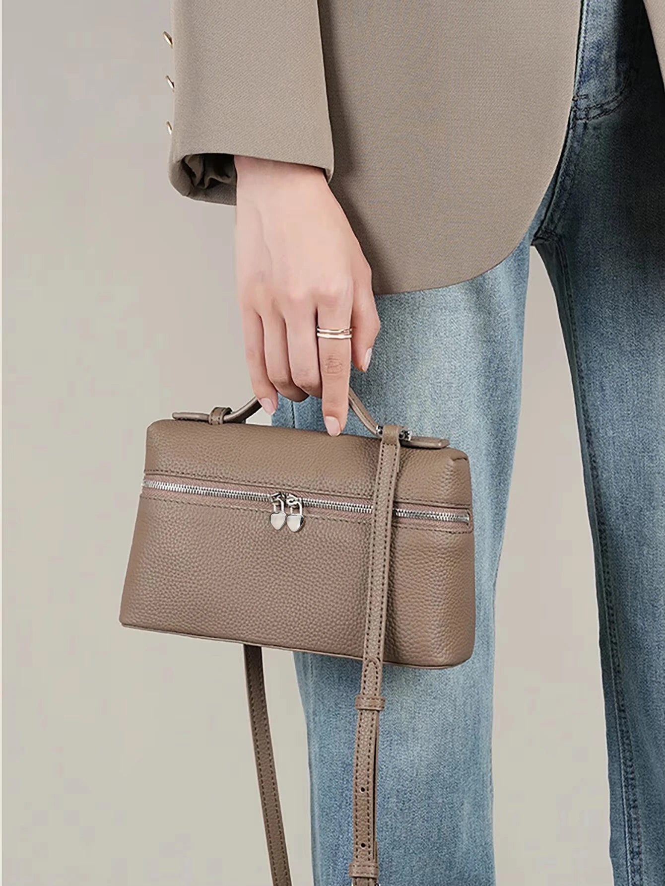 Bolso Cruzado de Gran Capacidad para Mujer - PU Rígido