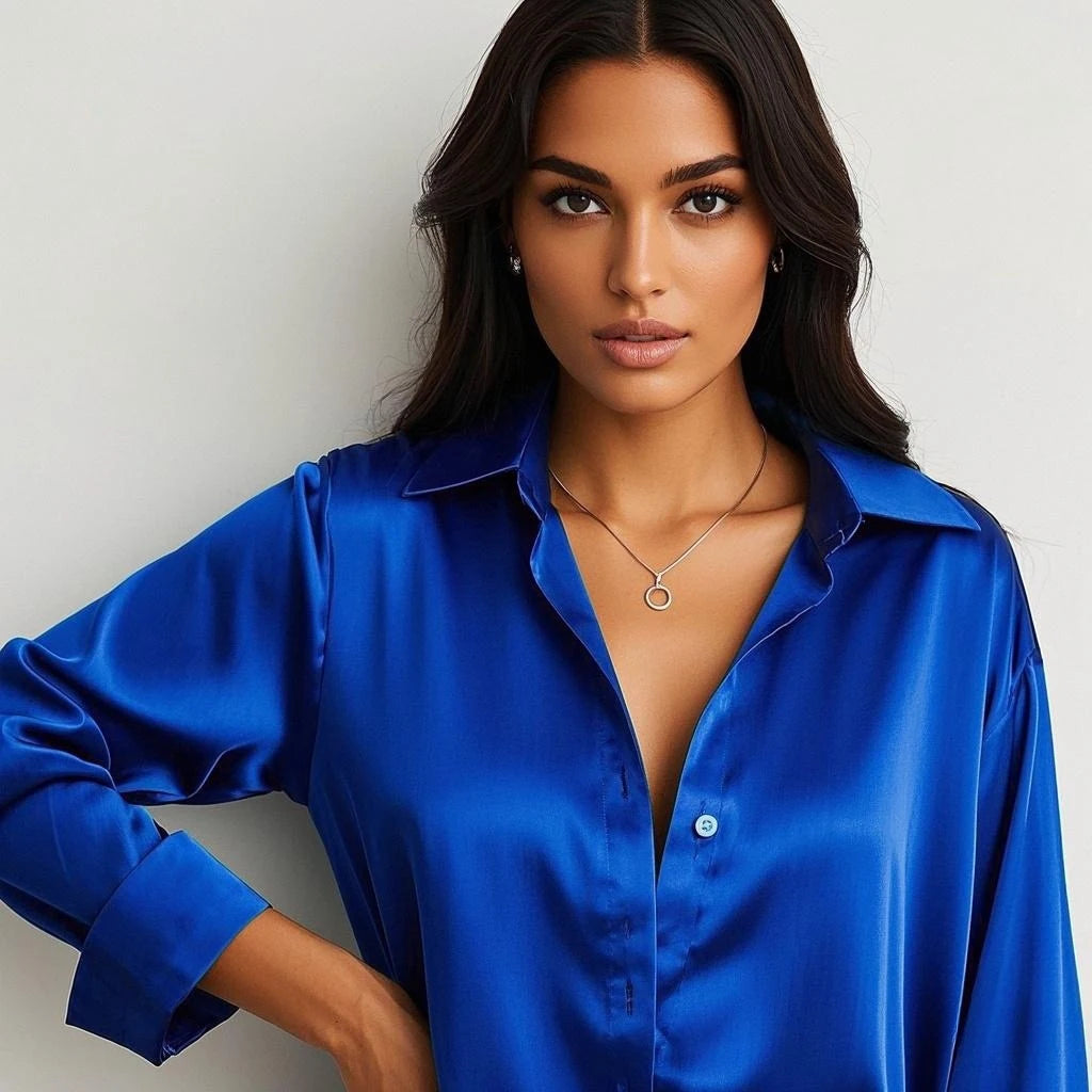 Blusa de satén fino