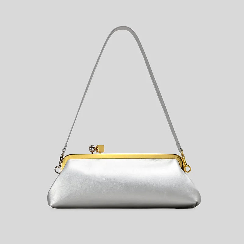 Bolso de Mano Alargado con Cierre de Broche - Estilo Diseñador