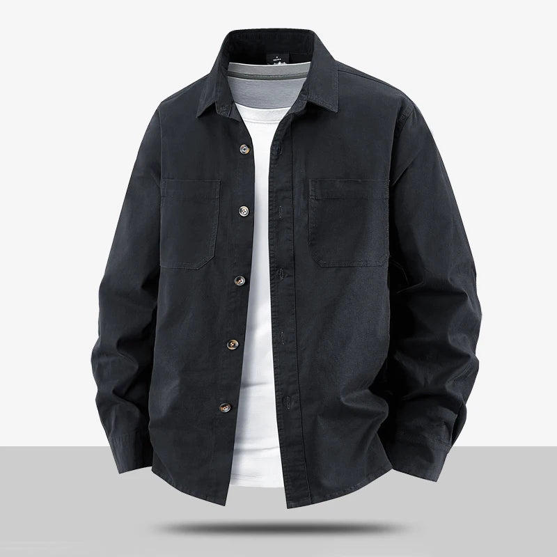 Camisa de algodón de hombre de manga larga