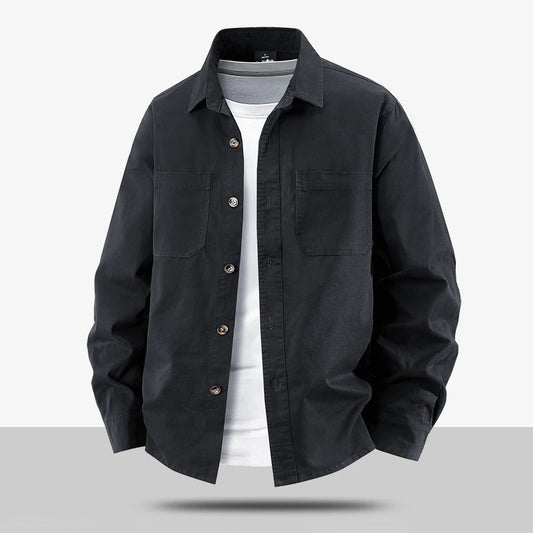 Camisa de algodón de hombre de manga larga