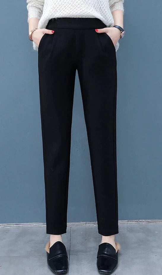 Pantalón bombacho de mujer de cintura alta para otoño