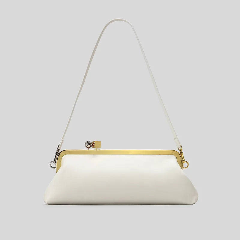 Bolso de Mano Alargado con Cierre de Broche - Estilo Diseñador