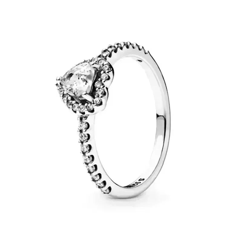 Anillo de Corona en Forma de Corazón - Plata 925 para Mujer