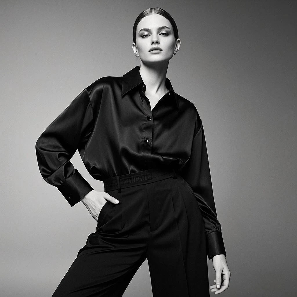 Blusa de satén fino