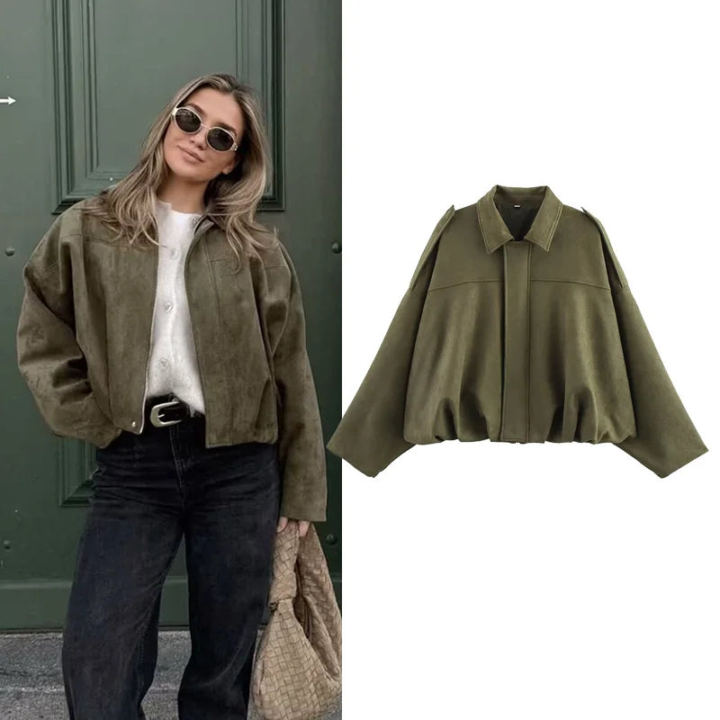 Chaqueta de ante sintético