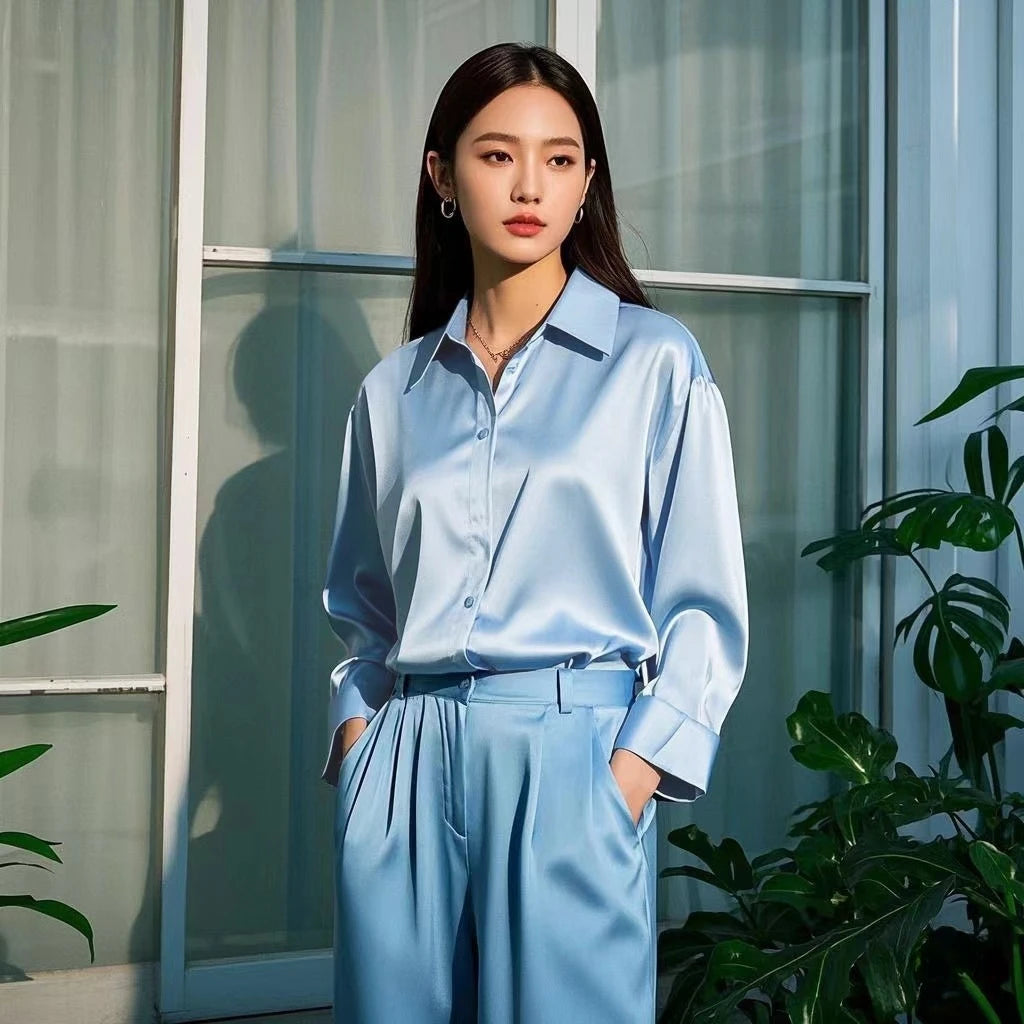 Blusa de satén fino