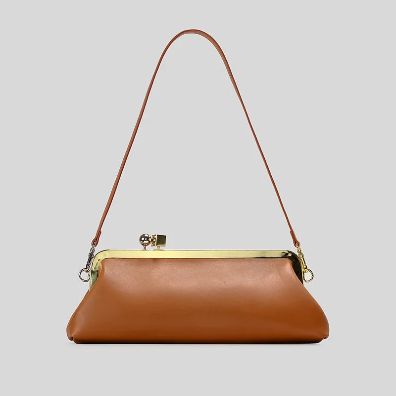 Bolso de Mano Alargado con Cierre de Broche - Estilo Diseñador