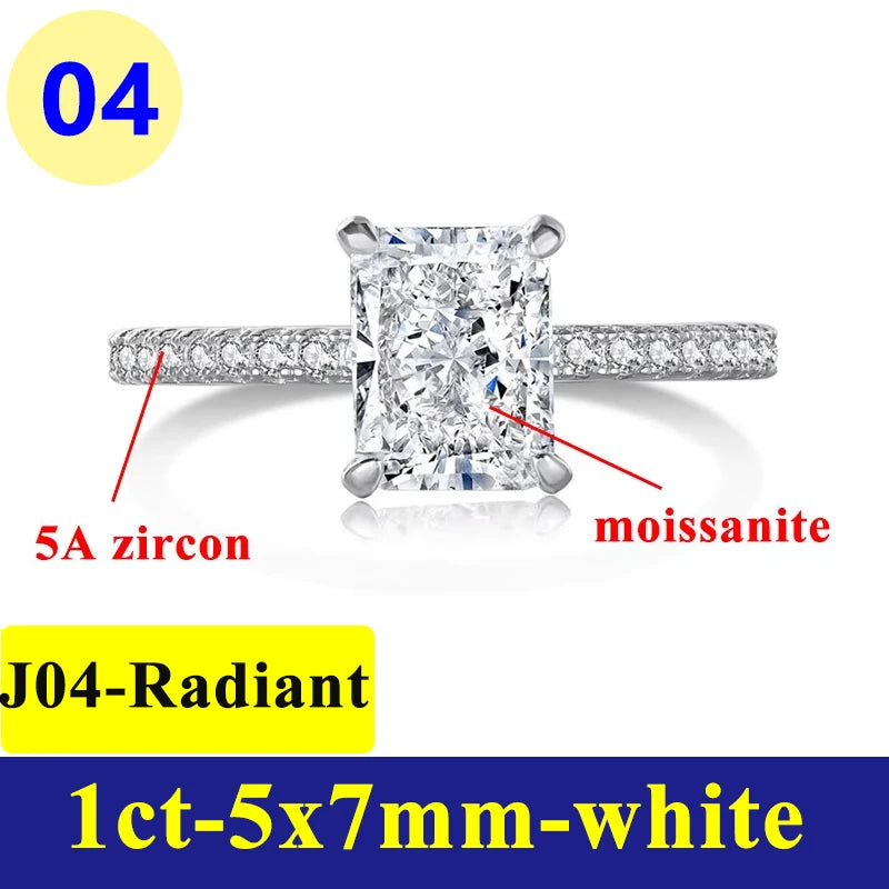 Anillo de Moissanite Ovalado 1-3CT - Plata S925 Chapada en Oro Blanco