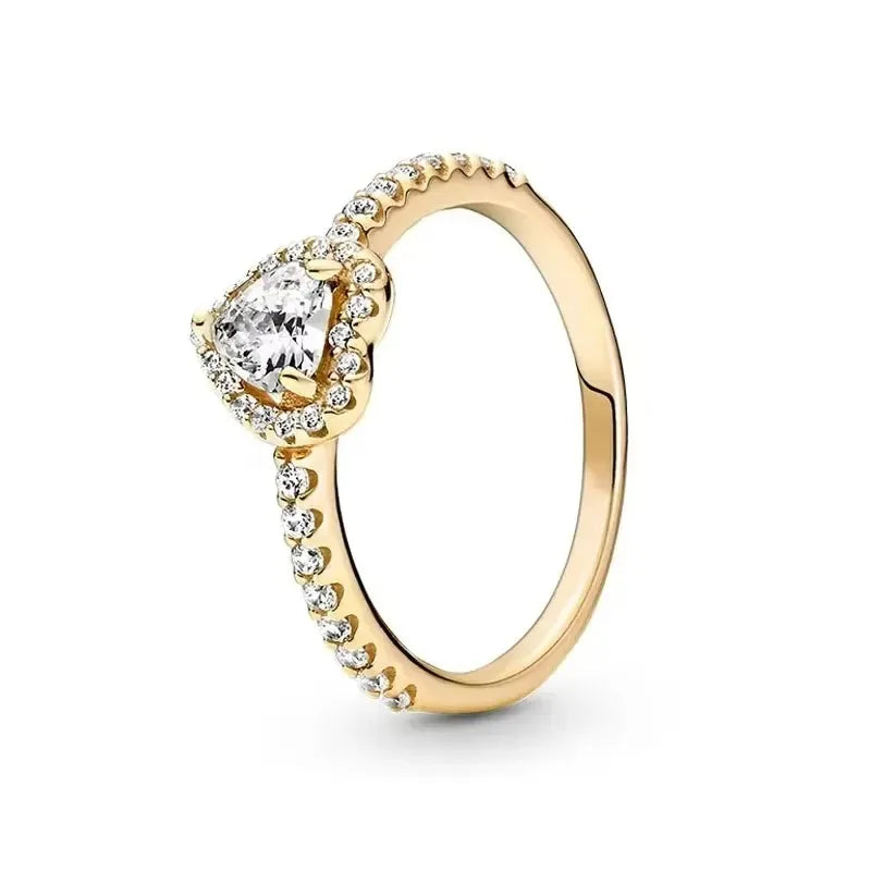Anillo de Corona en Forma de Corazón - Plata 925 para Mujer