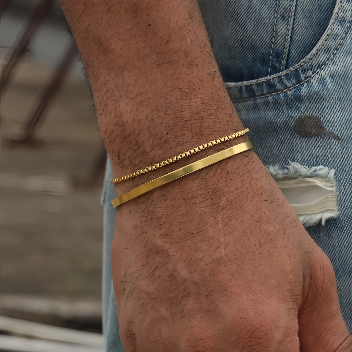 Pulsera de cadena cubana de acero inoxidable para hombre, 3 mm