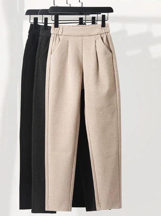 Pantalón bombacho de mujer de cintura alta para otoño