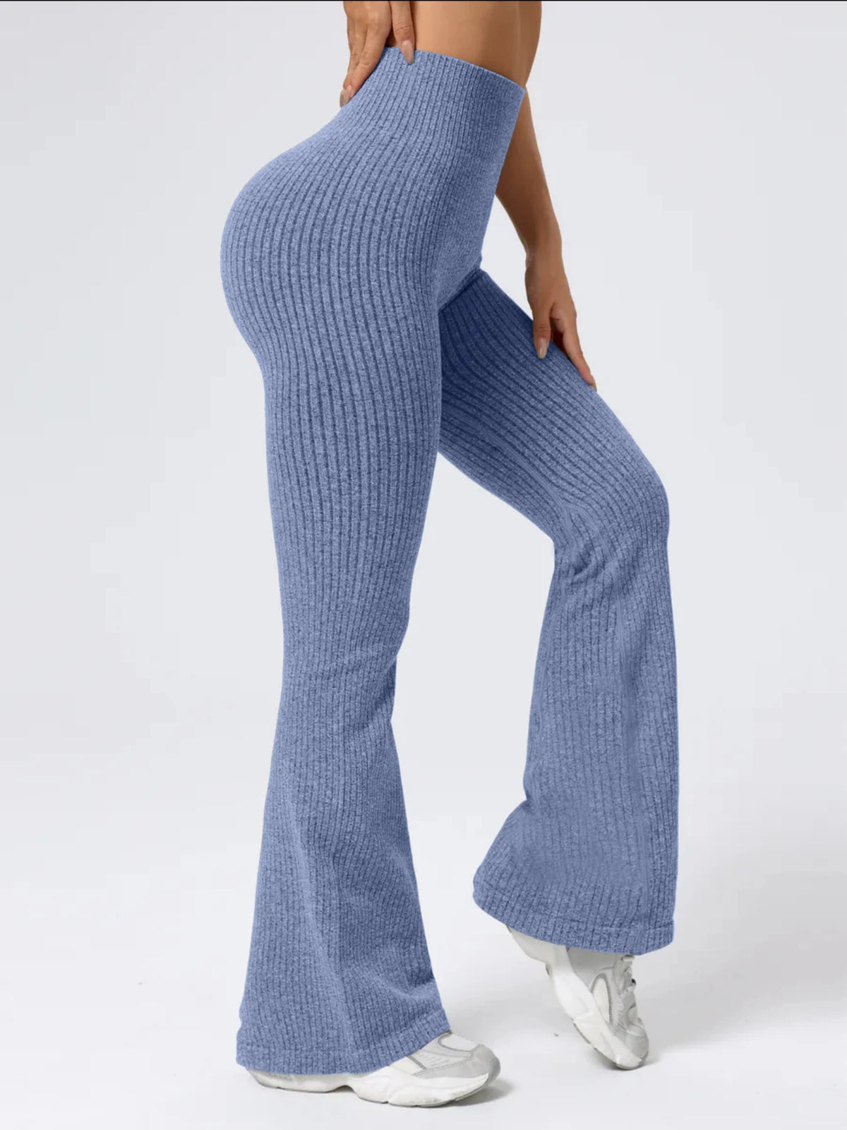 Pantalón deportivo acampanado de mujer de cintura alta