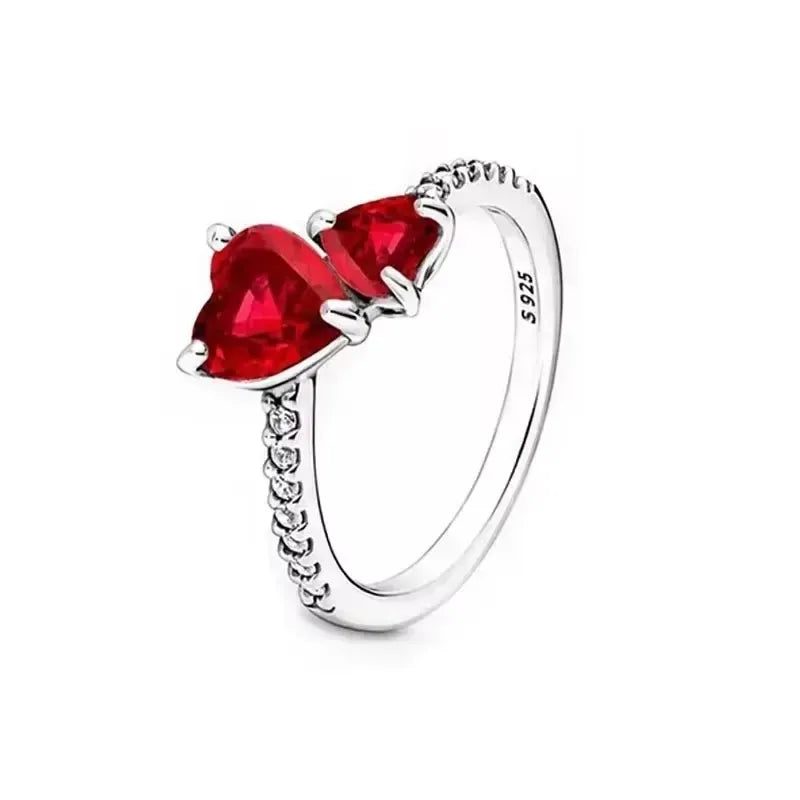 Anillo de Corona en Forma de Corazón - Plata 925 para Mujer