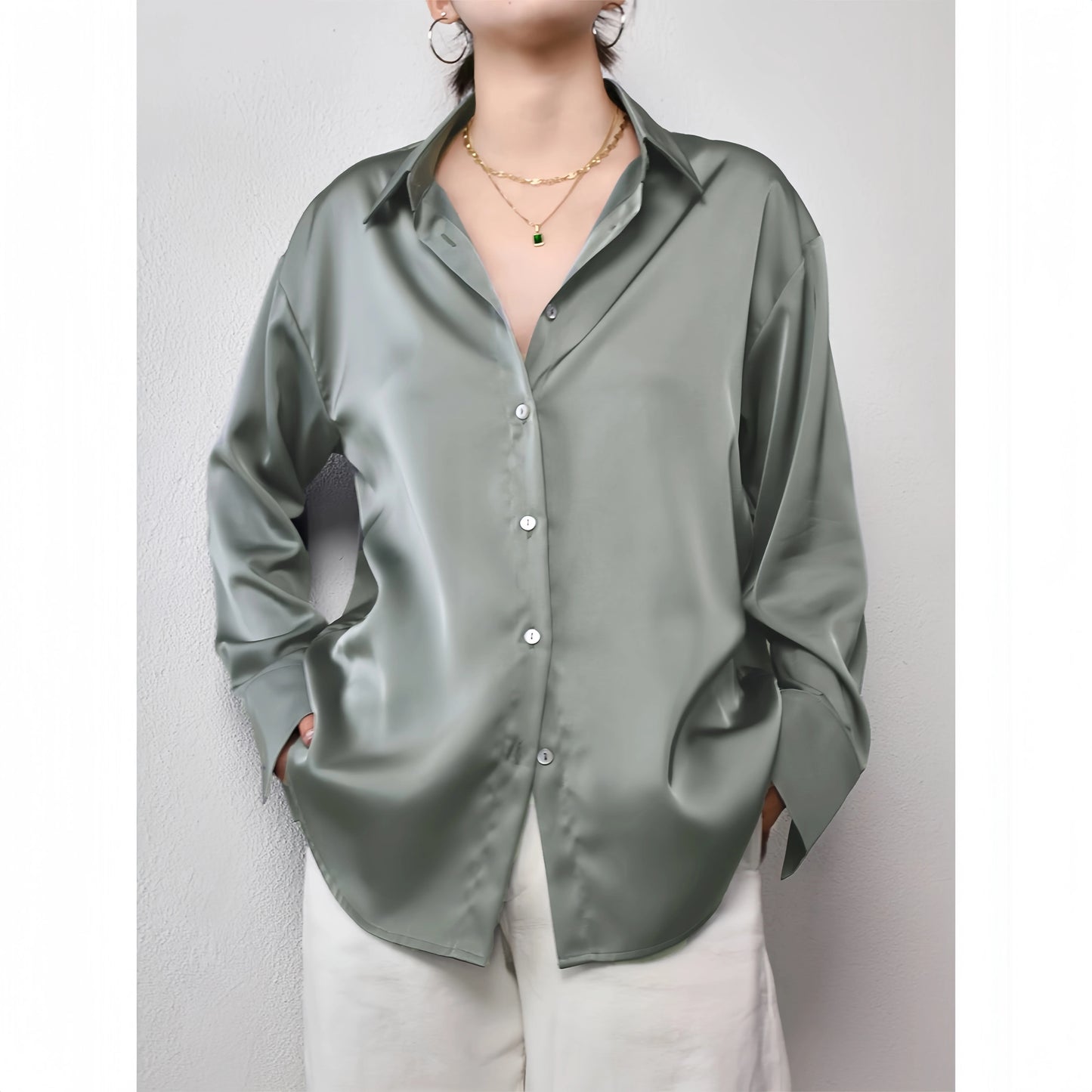 Blusa de satén fino