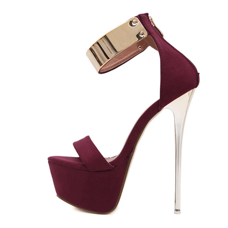 Sandalias Liyke Plataforma 16CM - Correa Metálica en Tobillo