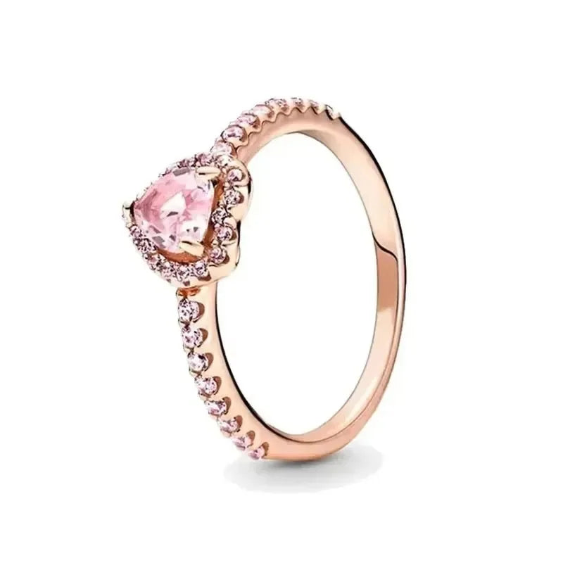 Anillo de Corona en Forma de Corazón - Plata 925 para Mujer
