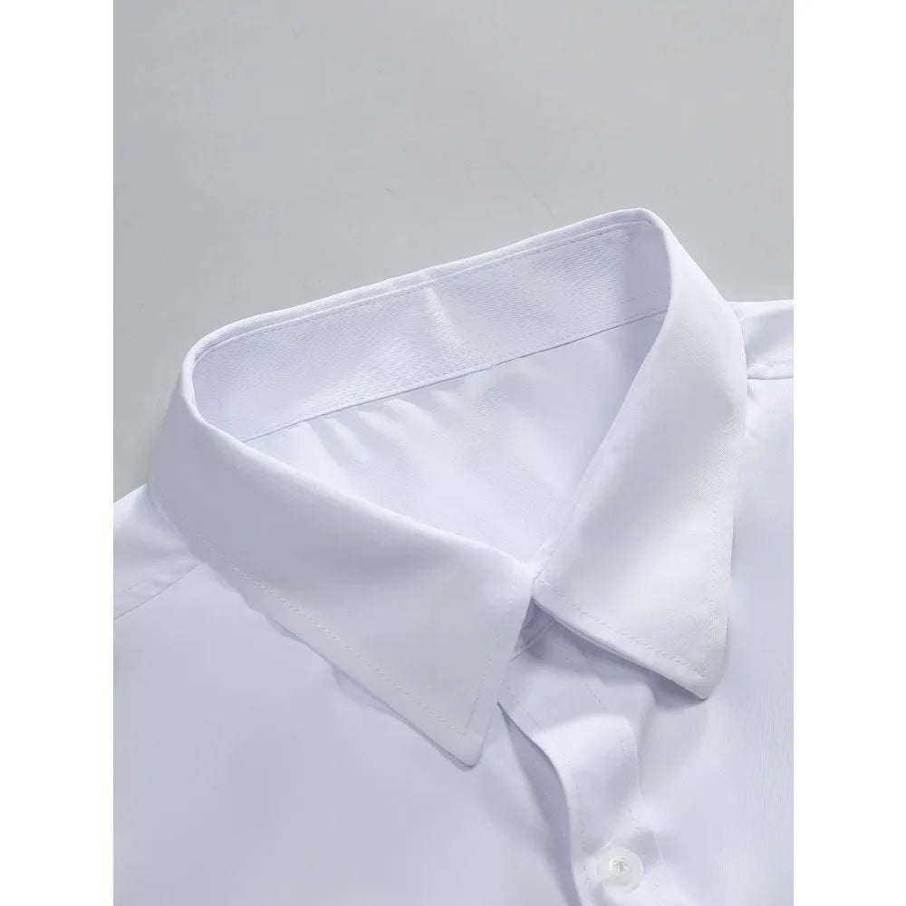 Camisa lisa de hombre de manga larga estilo informal