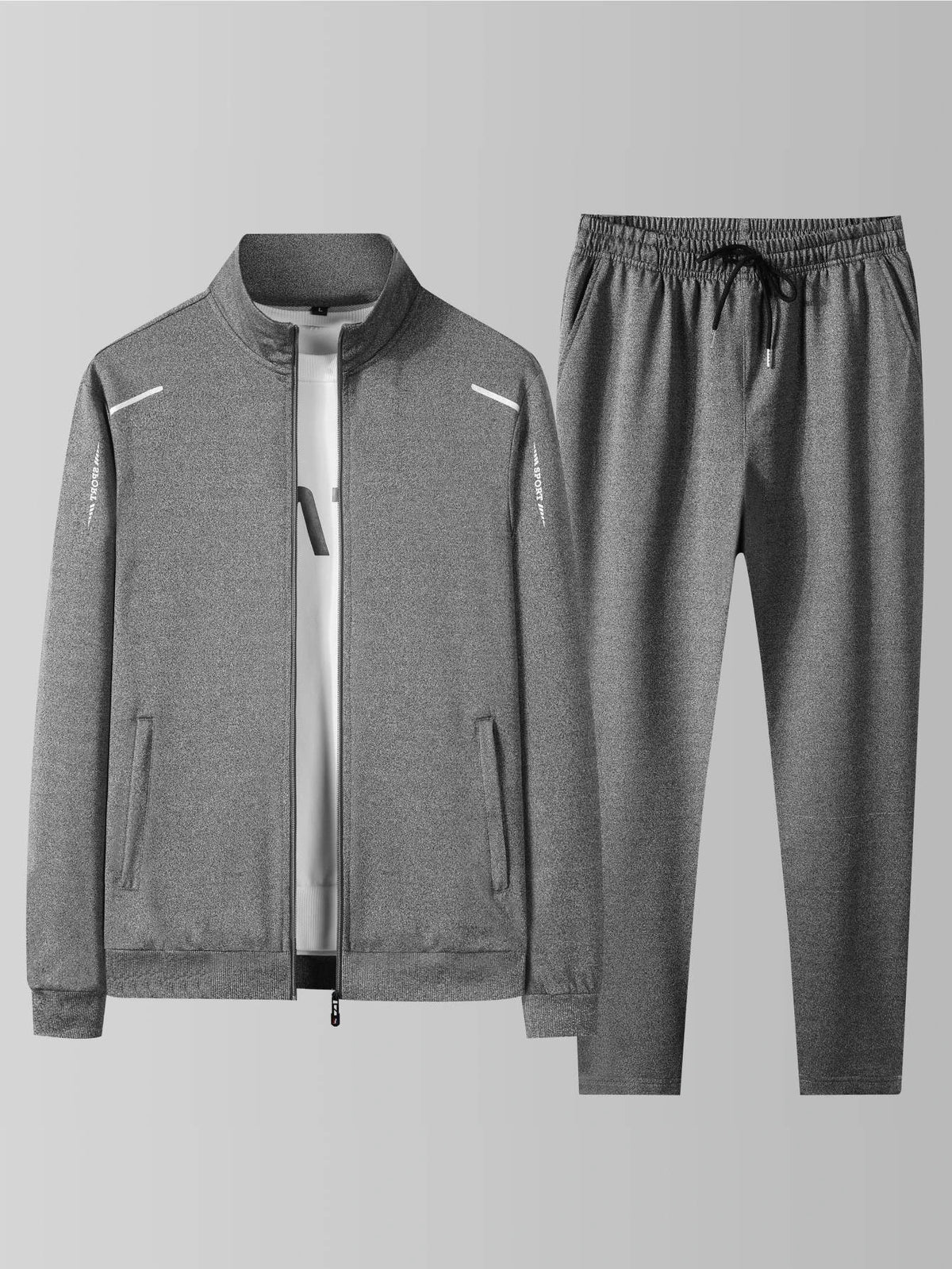 Conjunto deportivo estampado de hombre con chaqueta y pantalón