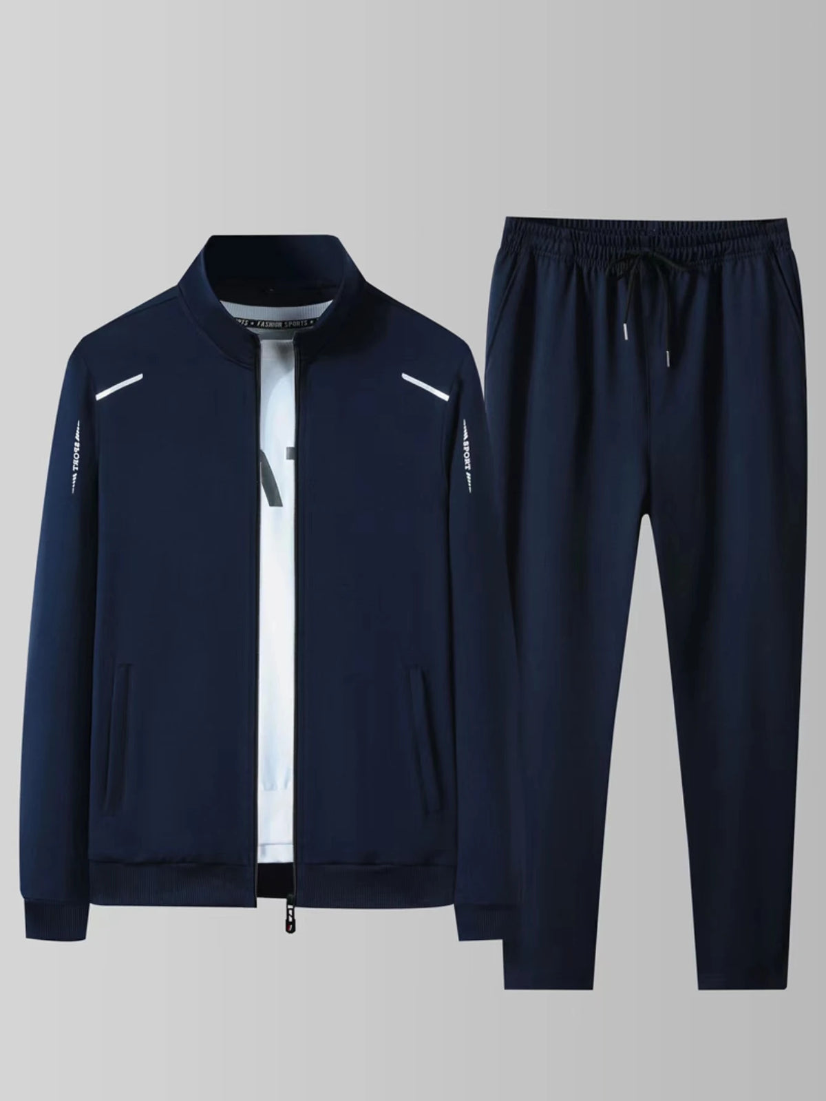 Conjunto deportivo estampado de hombre con chaqueta y pantalón