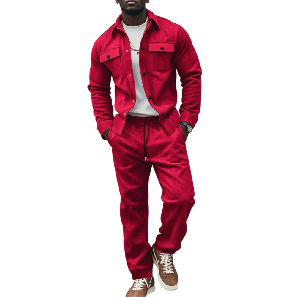Conjunto de hombre con chaqueta y pantalón de cintura elástica