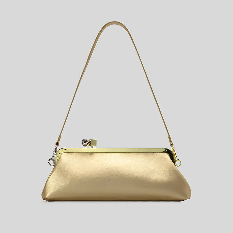 Bolso de Mano Alargado con Cierre de Broche - Estilo Diseñador