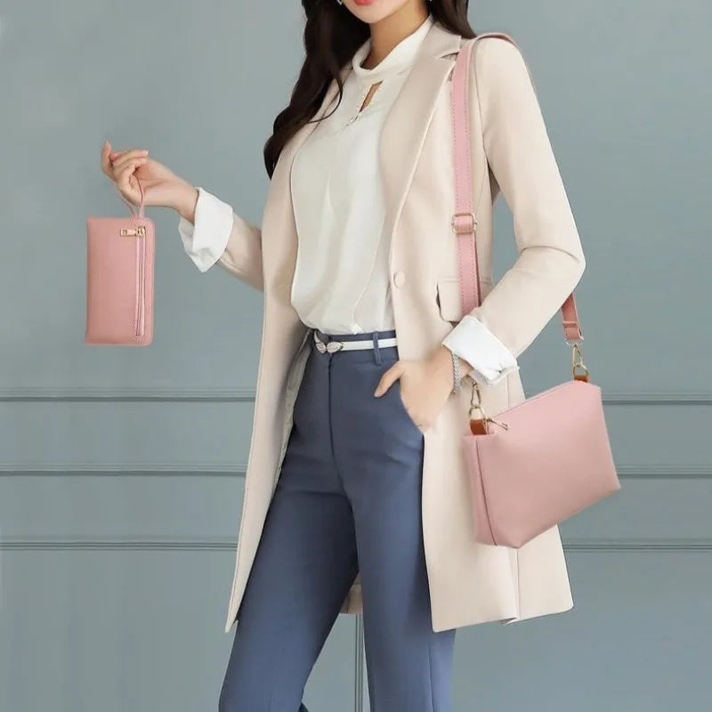 Set de 4 Bolsos de Mujer en Piel PU - Tote + Bandolera + Cartera + Tarjetero