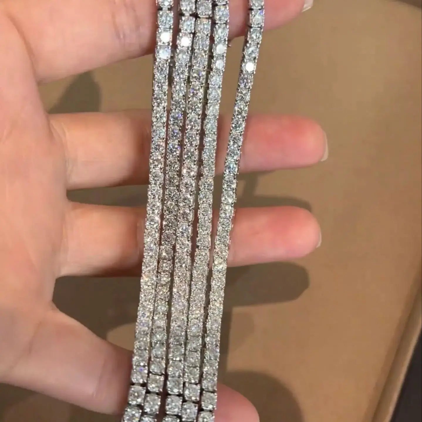 Pulsera Tenis de Moissanite para Parejas - Plata 925 Chapada en Oro, Certificado GRA