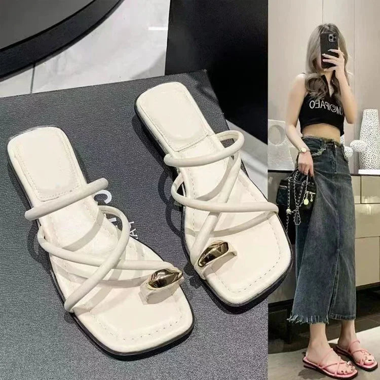 Sandalias de Tiras Cruzadas para Mujer - Cómodas y Ligeras